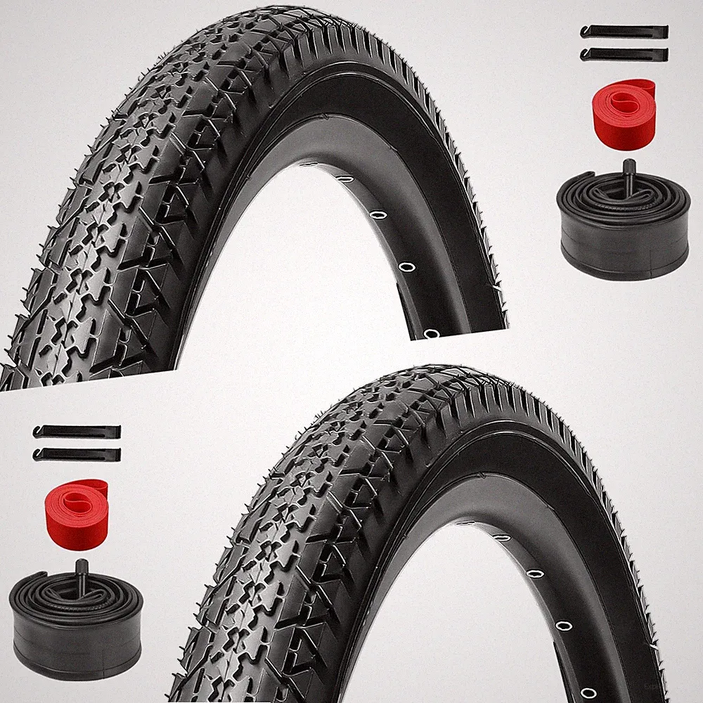 2 Pack 26x2.125 Beach Cruiser Bike Tires & Tubes - Folding Bicycle Tire Set