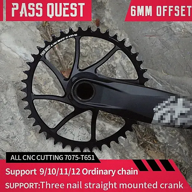 6mm Offset Chainring 38/40/42/44/46T Gravel Cross-Country Road Bicycle Sprockets