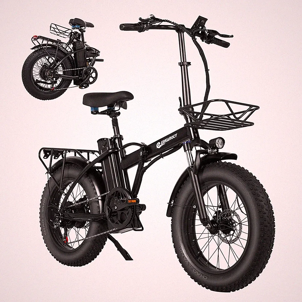 750W Folding B ik e 20" Fat Tire B ik e 48V Battery 7 Speed 30MPH for Adult