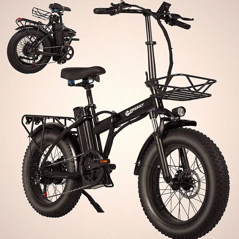 Adult Folding Electric Bike 20" Fat Tire EBKAROCY Ebike 750W 48V Battery 30MPH
