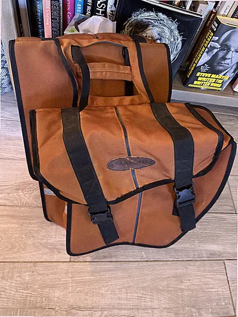 Axiom Seymour Oceanweave Twin Panniers Set Commuter Touring Bike Bags Used Brown