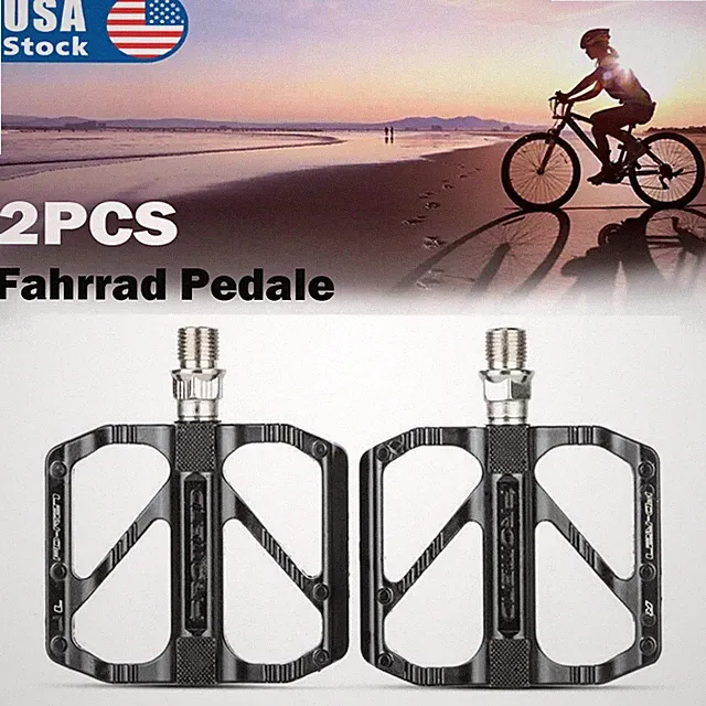 Bicycle Universal Bike Pedals 9/16" Aluminum Non-Slip Ball Bearing For MTB BMX