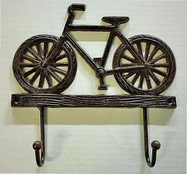 BIKE 2 HOOK WALL HANGER Towel Coat Hat Rack farmhouse country vintage bicycle
