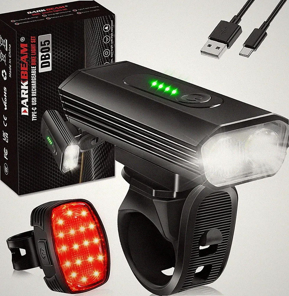 Bike Headlight Rechargeable USB-C, Bicycle Lights 4000LM Ultra Bright, Mountain