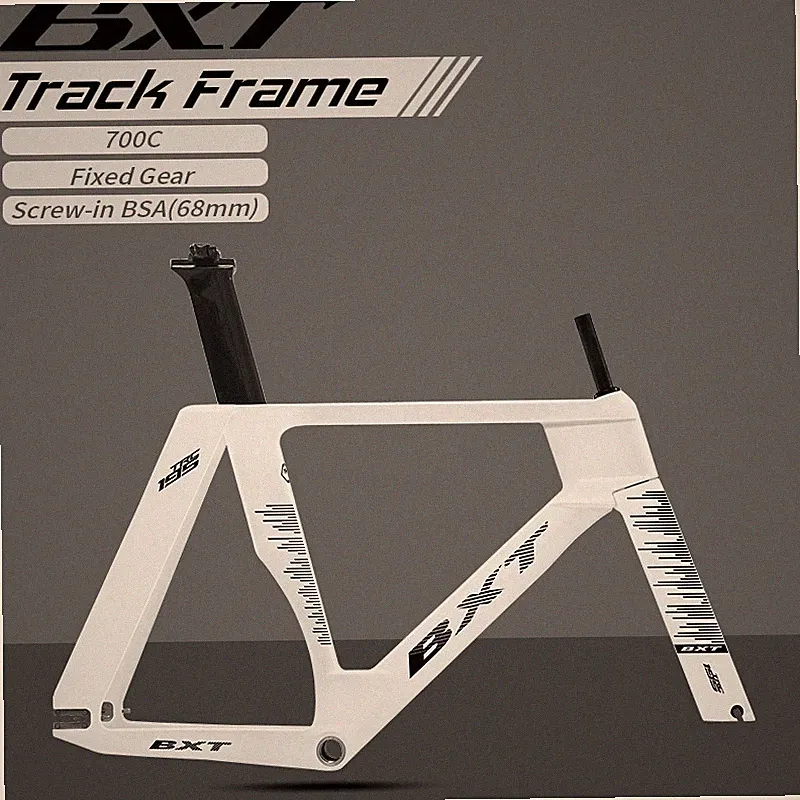 BXT New Full Carbon Fiber Track Frame BSA Road Bike Frame 700c Rigid Fixed Gear