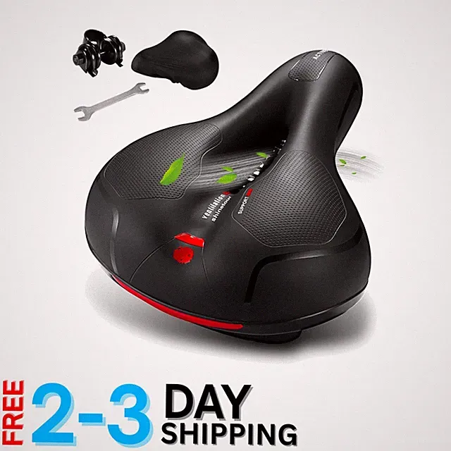 Comfortable Memory Foam Bike Seat with Dual Shock Absorbers for Ergonomic Riding