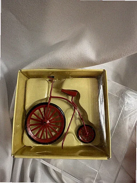 Country Antique Ornaments Miniature Bicycle Metal Large Front Wheel Bicycle