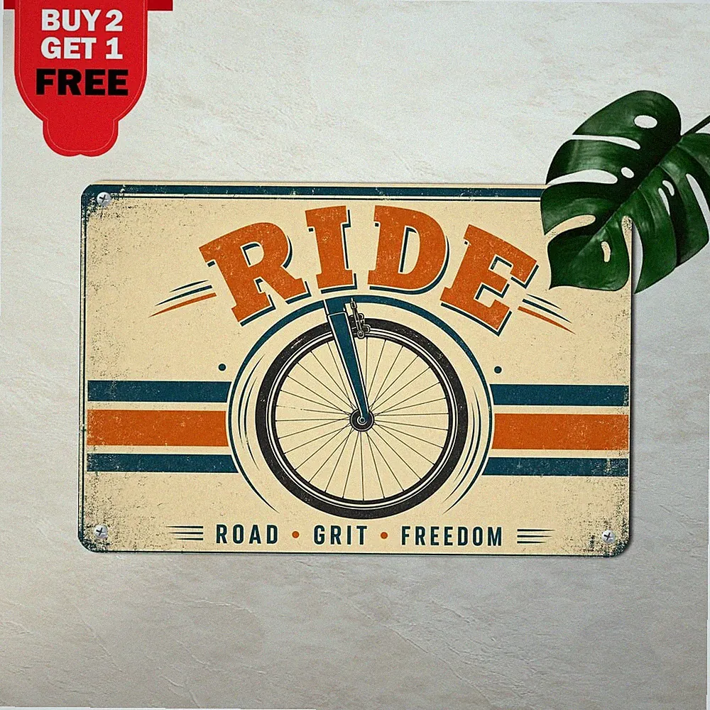 Cycling Racer Bike Retro Cycling Bicycle Sign Country Home Wall Decor Plaque