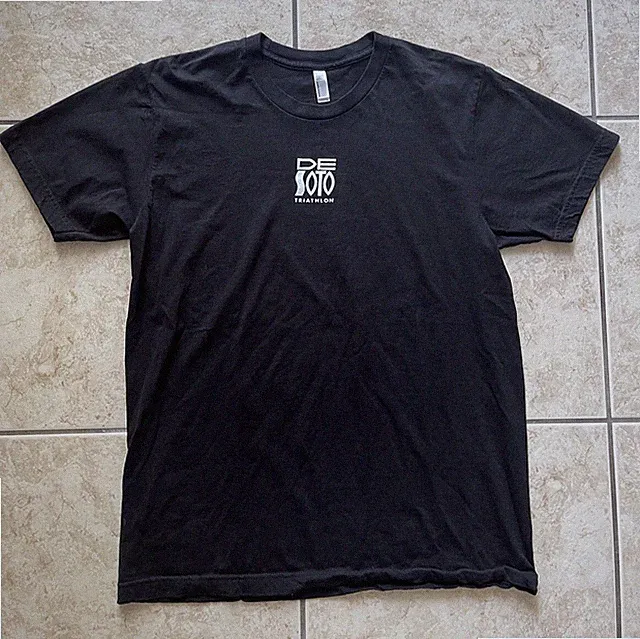 De Soto Triathlon Men's Short Sleeve Black Large Cycling T-Shirt Athletic Sports