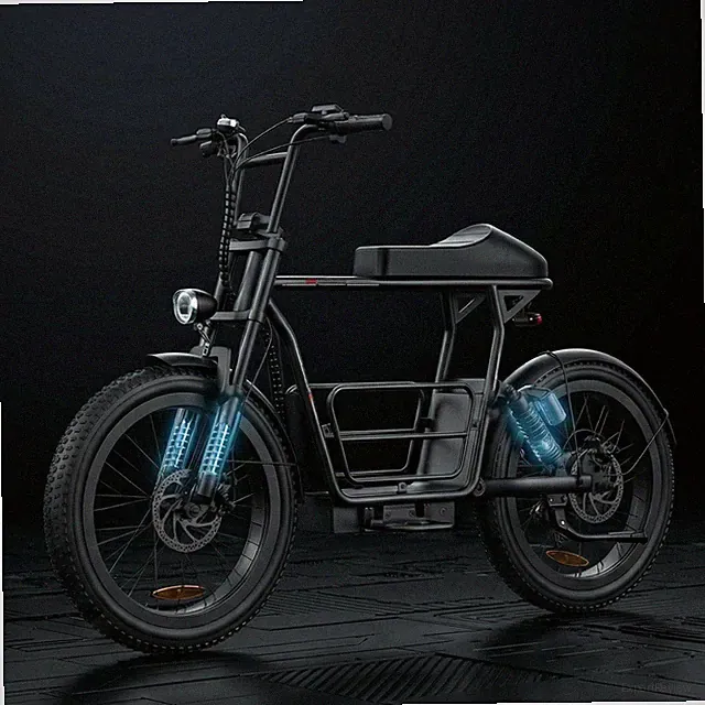 Electric Motorcycle 20" Fat Tire Electric Scooter w/Seat Multiple Suspension