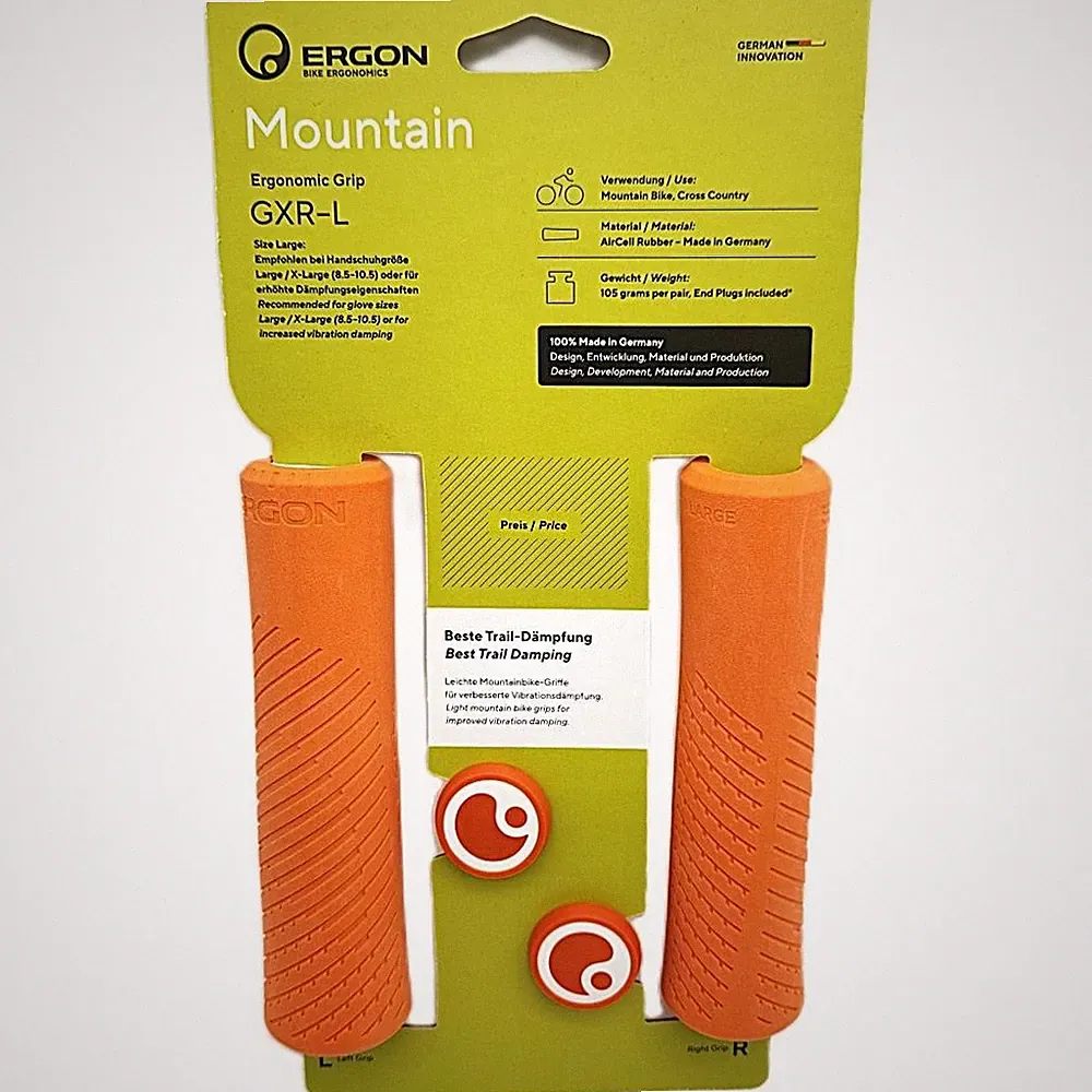 Ergon GXR-L Juicy Orange Lightweight Cross Country Bicycle Grips XC MTB Large