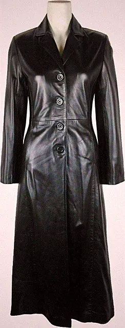 Handmade Women's Black Trench Long Coat Real Soft Lambskin Stylish Formal Design
