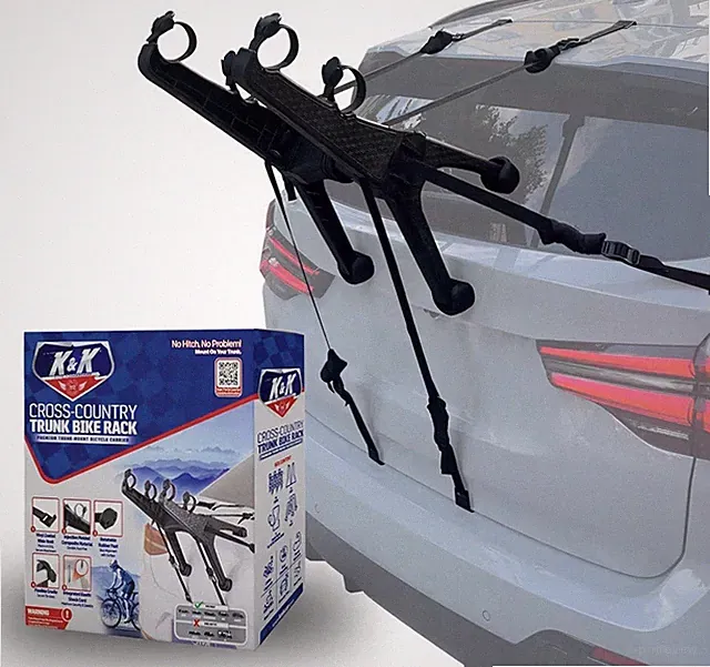 K&K Auto Accessories Compact 2-Bike Trunk Bike Rack Premium Cross-Country Trunk
