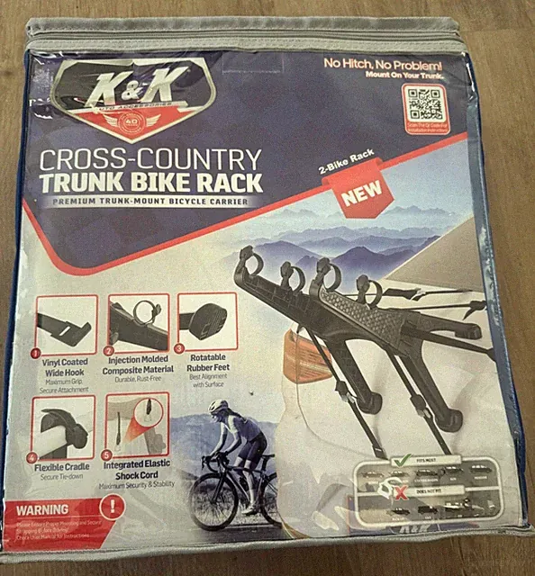 K&K Cross-Country Trunk Bike Rack 2-Bike Premium Bicycle Carrier