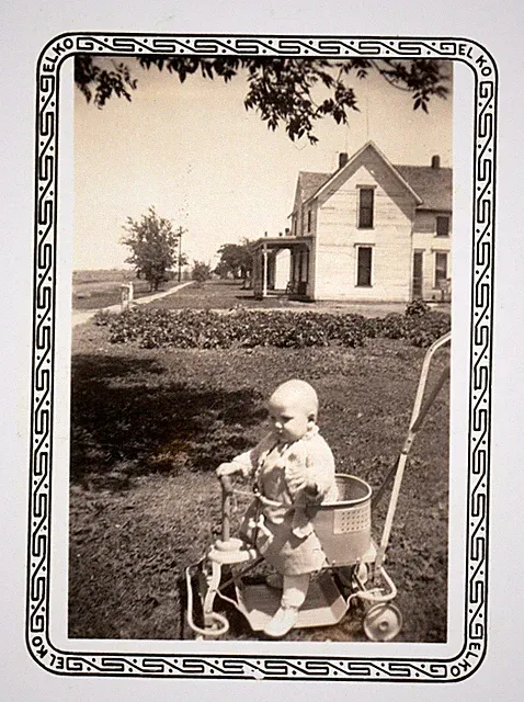 Kids Bike Strolller Antique Toy Summer Country Town Vintage Photo