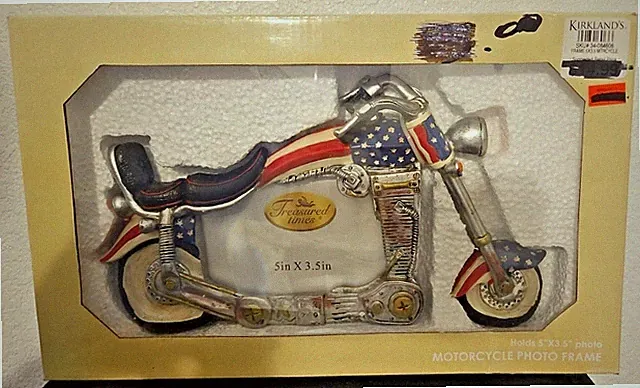 Kirkland's Treasured Times Patriotic Motorcycle Photo Frame 5X3.5" Photo