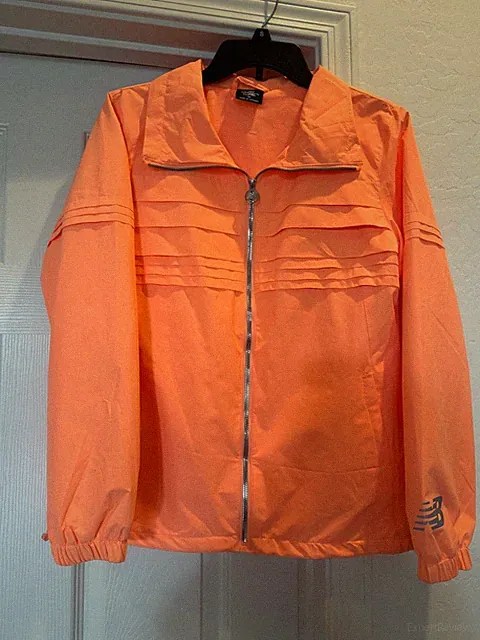 New Balance Run Bike Neon Orange Windbreaker Rain Jacket, Size Medium