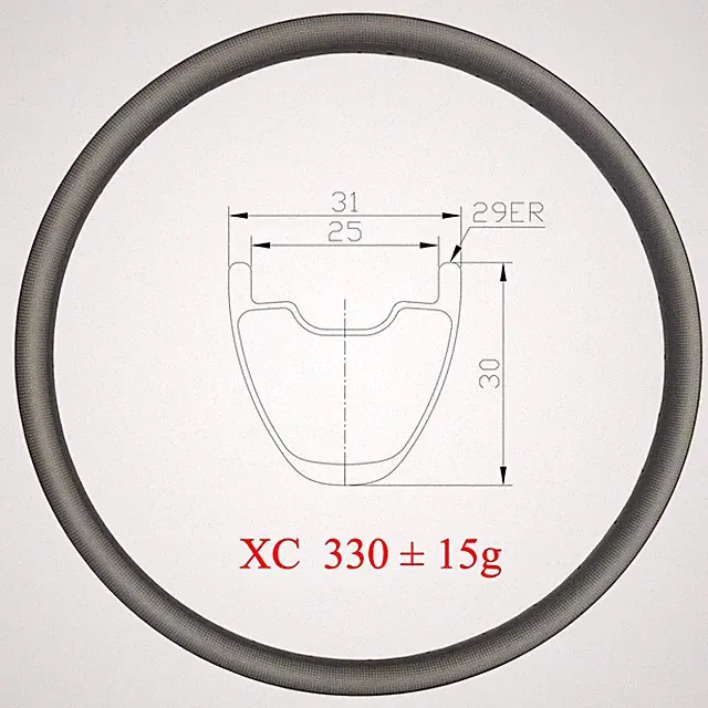 Super Light 29er MTB XC Bicycle Carbon Fiber Rims Cross Country Bike Wheels