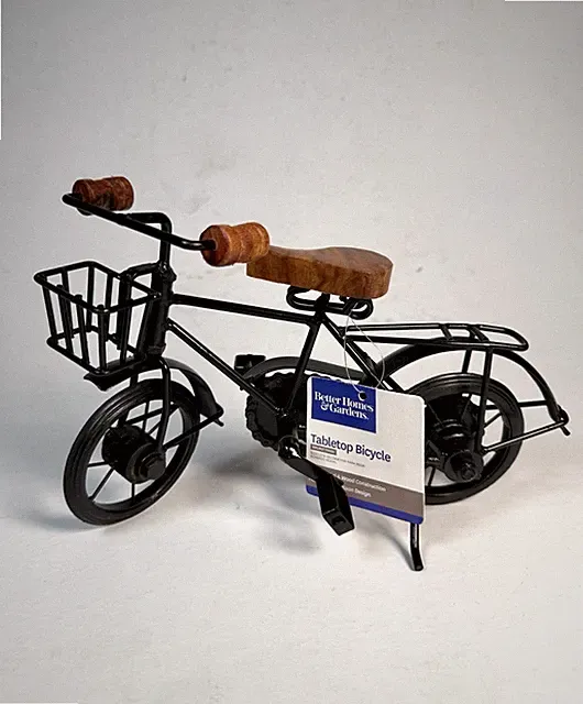 Tabletop Decorative Bicycle Better Homes & Gardens Black Metal Wood 10” Decor