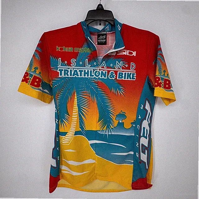 Verge Cycling Jersey Women XL Multicolor Good Island Triathlon Hawaii Sunset Zip