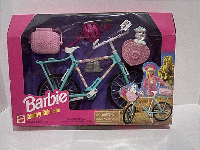 Vintage 1996 Sealed NIB Barbie Country Ride Bike Mattel No. 67560 Pink & Teal