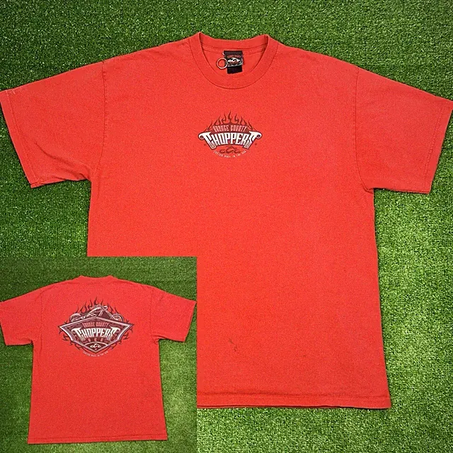 Vintage 2004 Orange County Choppers Motorcycle Biker Flames Shirt Men's XXL READ