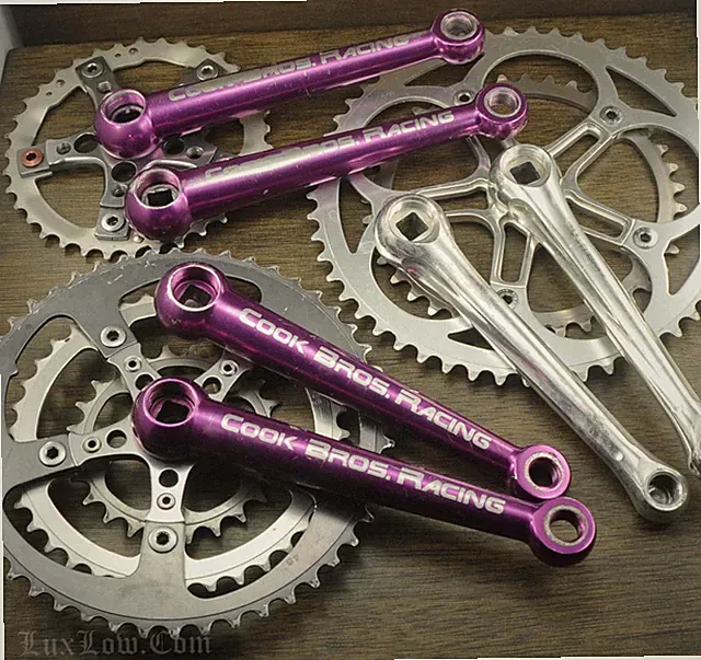 Vintage Cook Bros. Racing Mountain Bike CRANKS 175mm Purple MTB Cruiser Bicycle