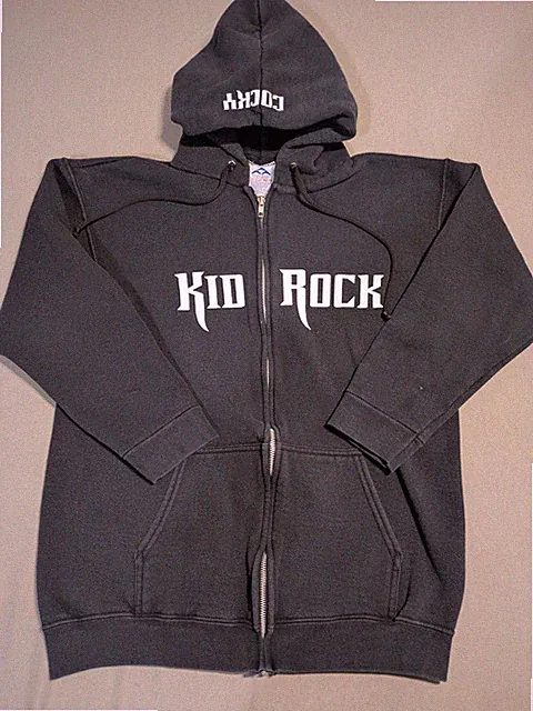 Vintage Kid Rock Hoodie Men Med Black Cocky Tour Full Zip Alstyle Made USA 90s