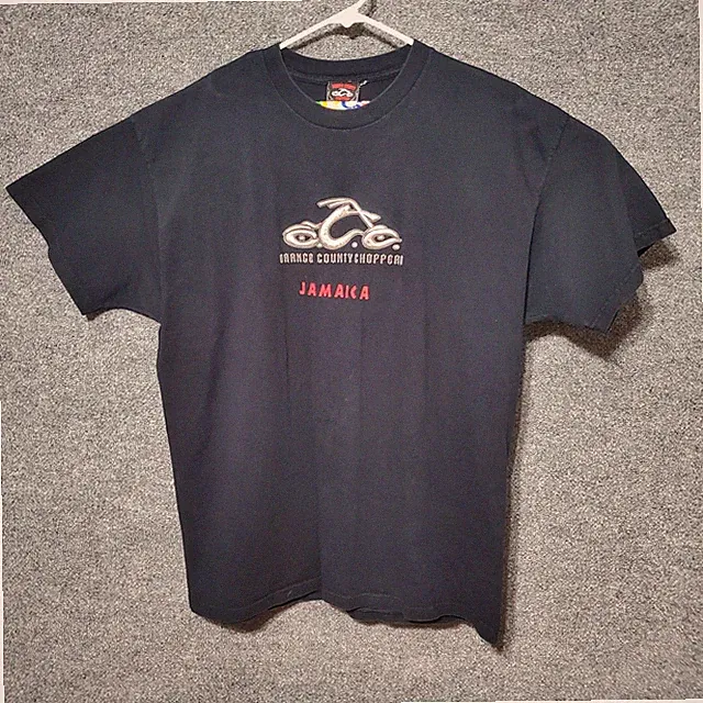 Vintage Orange County Choppers Shirt M3ns 2XL Black OCC Biker Jamaica Grunge Y2K