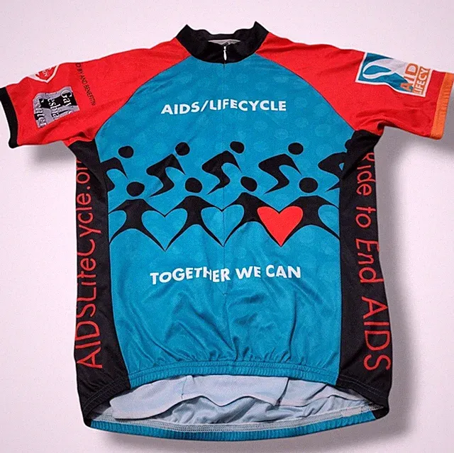 Voler Jersey Size Large Aids / Lifecycle Cycling Jersey Cyclist Ride To End AIDS