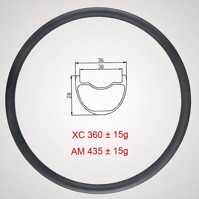 XC AM Mountain Bike Carbon Fiber Rim 29er Tubeless Cross Country Bicycle Wheels