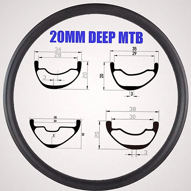 XC Mtb Bike Rim Disc Brack AM DH Downhill Tubeless 24-36 Holes clincher hookless