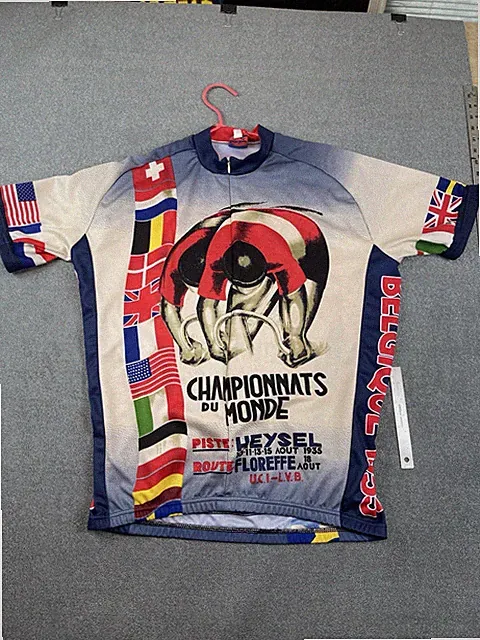 Y2K 1935 Du Monde World Championship Cycling All Over Print Jersey Size XL